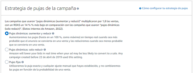 Estrategia de pujas en la campaña